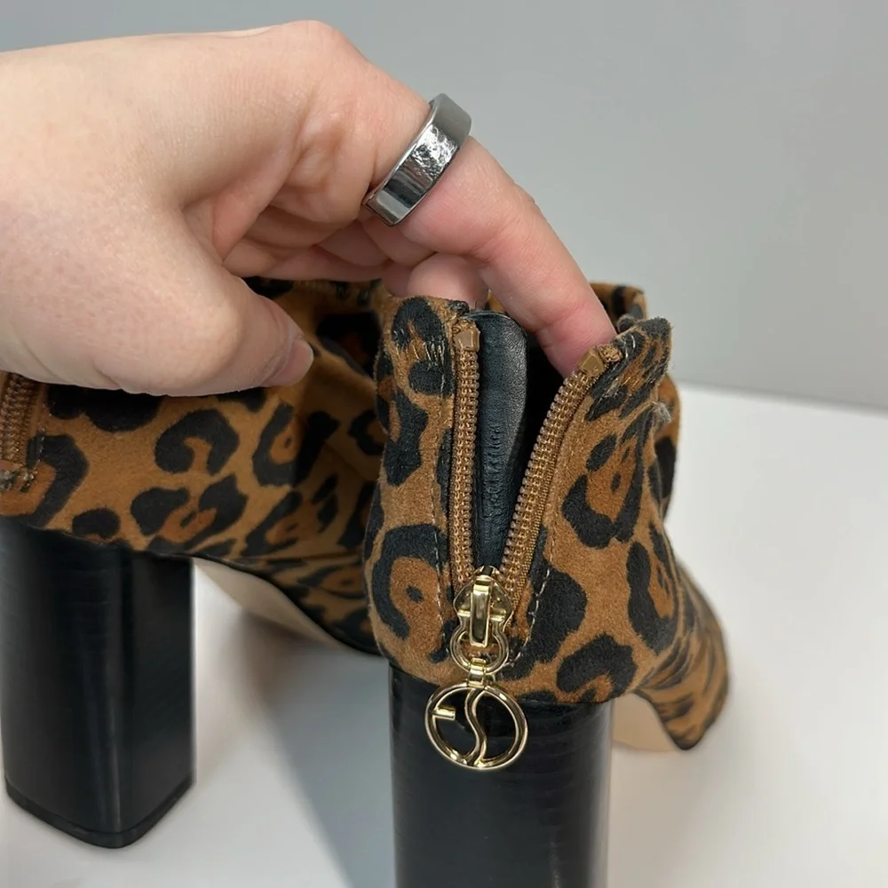 Franco‎ Sarto Kortney Booties Camel Leopard Size 7.5